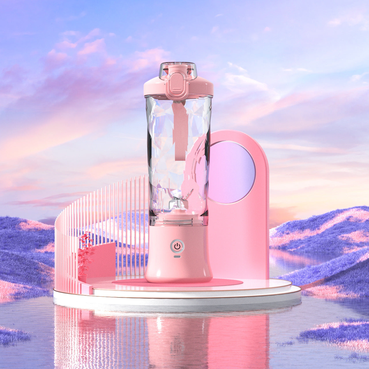 Portabel mini­blender med 6 blad – perfekt för shakes och smoothie